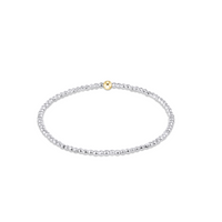 enewton Bright Silver Faceted Hematite 2mm Bead Bracelet