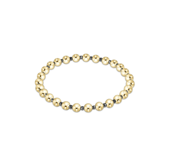 enewton Silver Faceted Hematite Grateful Pattern 5mm Bead Bracelet