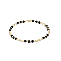 enewton Gemstone Gold Joy Pattern 3mm Bead Bracelet - Faceted Onyx