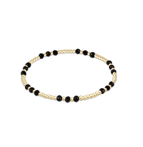 enewton Gemstone Gold Joy Pattern 3mm Bead Bracelet - Faceted Onyx