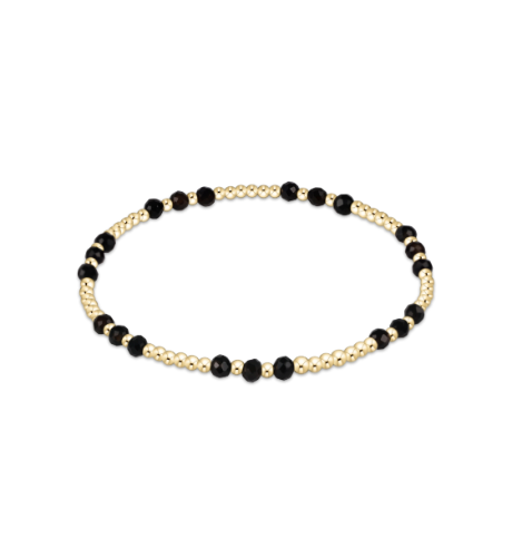 enewton Gemstone Gold Joy Pattern 3mm Bead Bracelet - Faceted Onyx