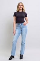 Judy Blue Light Mid Rise Thermal Bootcut Jeans
