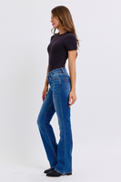 Judy Blue Dark Mid Rise Thermal Bootcut Jeans
