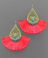 Teardrop Pavé & Fan Earrings
