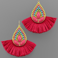 Teardrop Pavé & Fan Earrings