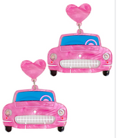 Holographic Glitter Love Car Earrings
