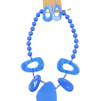 Blue Beads & Baubles Necklace & Earrings Set