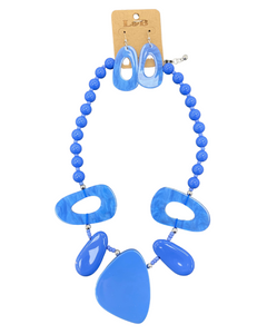 Blue Beads & Baubles Necklace & Earrings Set