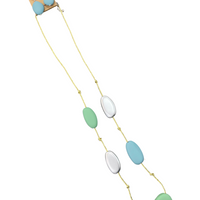 Blue/Silver/Green Gold Rope Necklace Earring Set