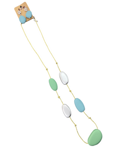Blue/Silver/Green Gold Rope Necklace Earring Set