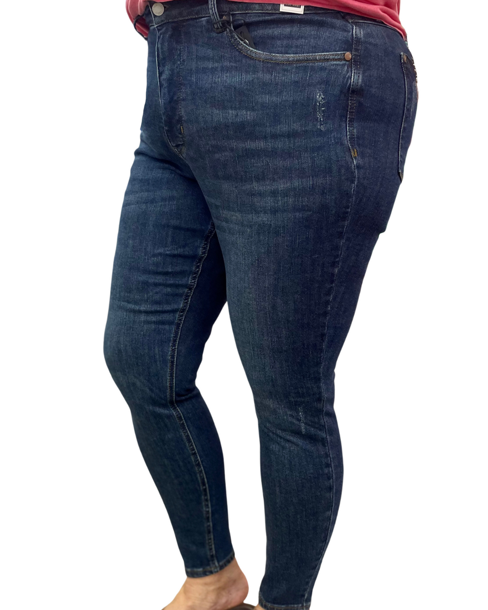 HW Tummy Control Dark Wash Skinny Jeans