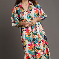 Mixed Floral Midi Dress