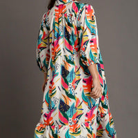 Mixed Floral Midi Dress