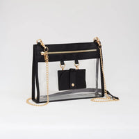 Black Clear Game-day Crossbody Bag with Sunglasses Holder
