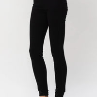 HW Tummy Control Shark Hem Black Jeans