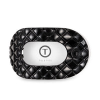 Teleties Jet Black Quilted Flat Round Hair Clip
