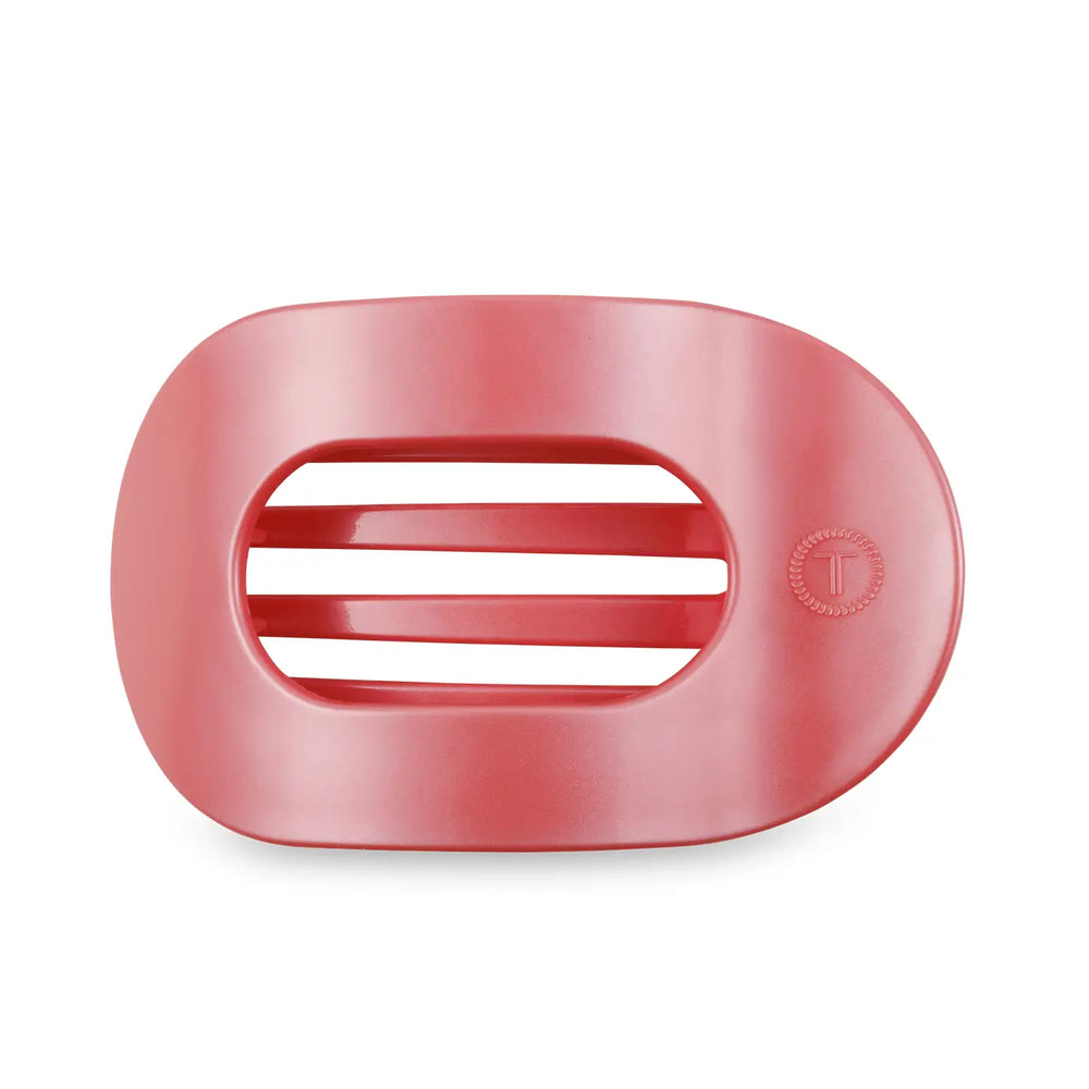 Teleties Calming Coral Flat Round Hair Clip