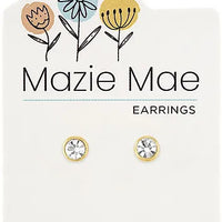 Gold CZ Stud Earrings