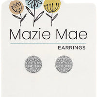 Mazie Mae Silver Split Pave Stud Earrings