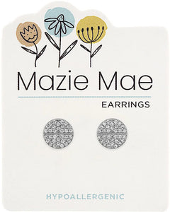 Mazie Mae Silver Split Pave Stud Earrings