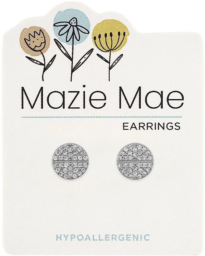 Mazie Mae Silver Split Pave Stud Earrings