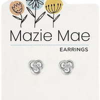 Silver Celtic Twist w/ CZ Stud Earrings