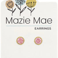 Mazie Mae Gold Beaded Rose Stud Earrings