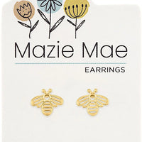 Gold Bee Stud Earrings