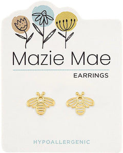 Gold Bee Stud Earrings