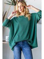 Hunter Green Long Sleeve Urban Ribbed Top
