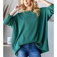 Hunter Green Long Sleeve Urban Ribbed Top