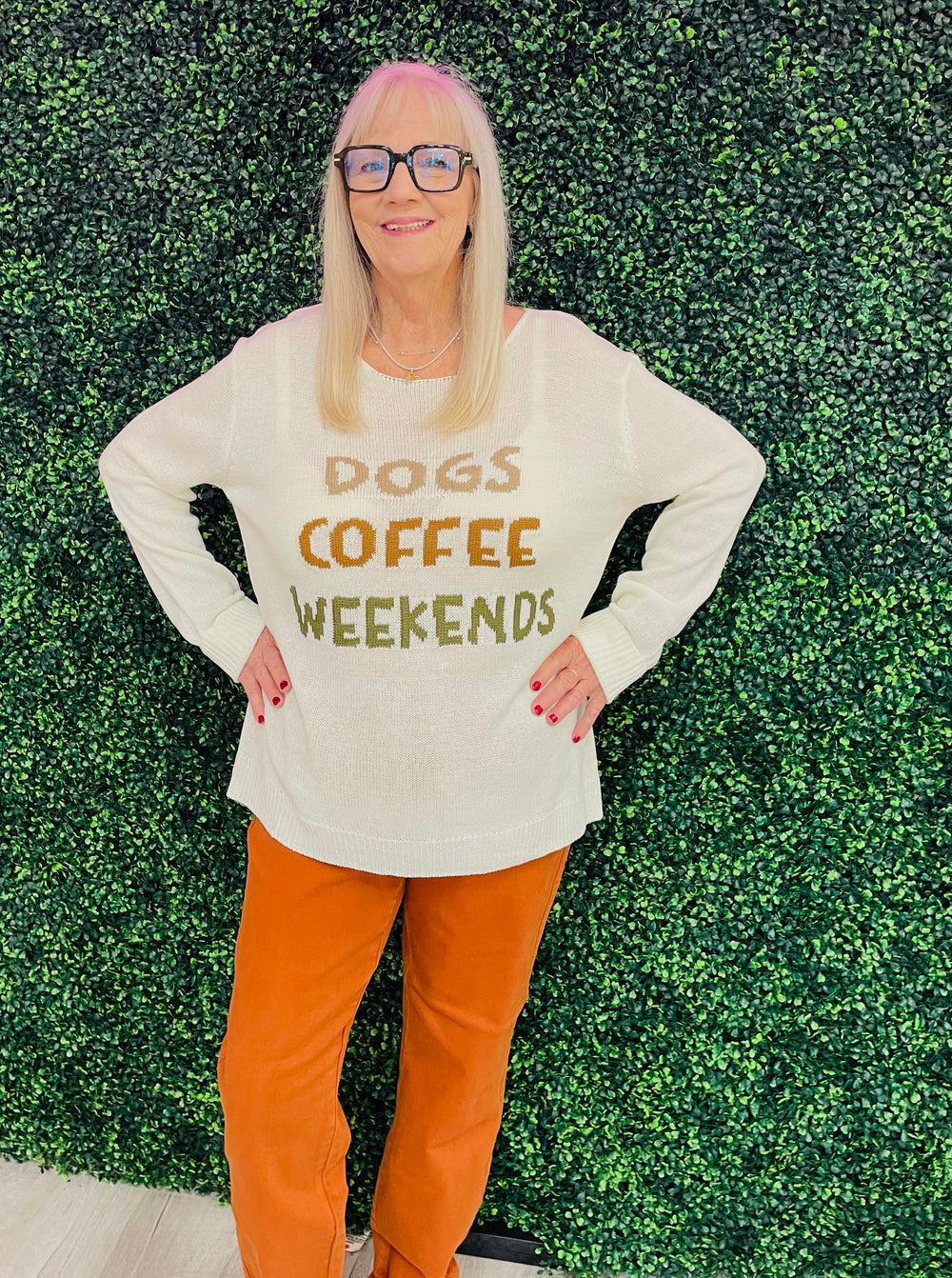 Dogs Coffee Weekend Sweater