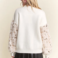 Shag Sequin Sleeve Sweater