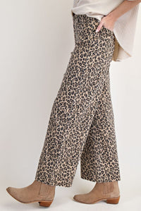 Animal Print Twill Pants