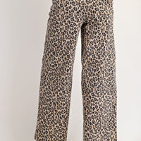 Animal Print Twill Pants