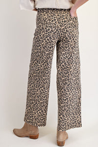 Animal Print Twill Pants