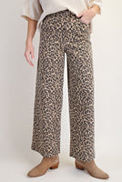 Animal Print Twill Pants
