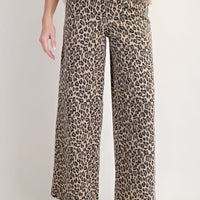 Animal Print Twill Pants