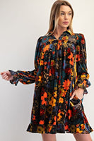 Charcoal Fall Velvet Dress
