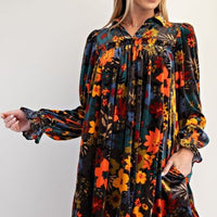 Charcoal Fall Velvet Dress
