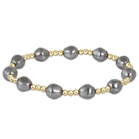 Enewton EXTENDS Admire Gold 3mm Bead Bracelet - Pearl - Dark Grey