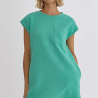 Herringbone Patterned Sleveless Mini Dress