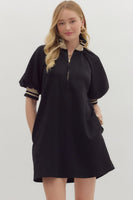 Front Zipper Mini Dress
