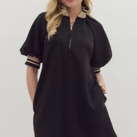 Front Zipper Mini Dress