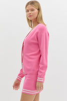 Preppy In Pink Lightweight Cardigan
