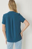 Teal V-Neck Top

