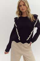 Jacquline Long Sleeve Knit Sweater

