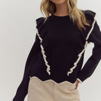 Jacquline Long Sleeve Knit Sweater