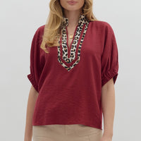 Wine Not V Neck Blouse