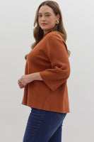 Pumpkin 3/4 Mock Neck Sweater
